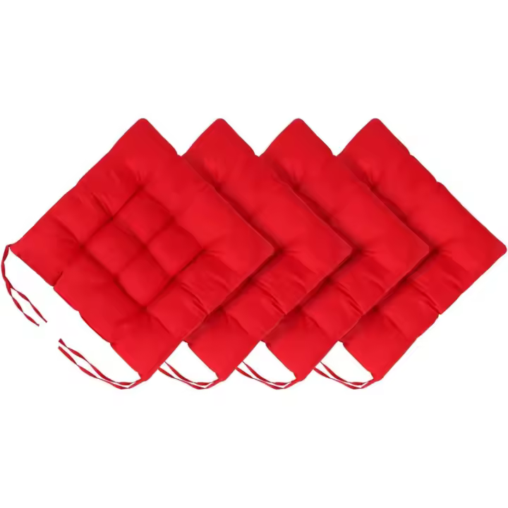Alfadillas de asiento para Silla de Comedor, 40x40 cm, Zapatos para Silla de Jardín con Lagos, comovos y lavables, cuadrados, para Jardín, color Rojo - 1