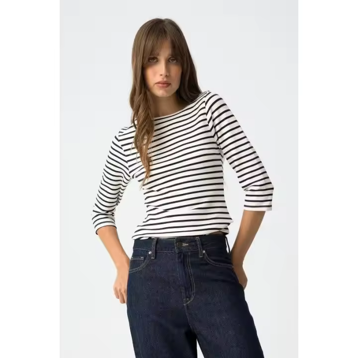 Marcas Mujer Ropa Tiffosi Tiffosi mujer Camisetas y tops  Camiseta manga larga rayas-Tiffosi- Demi - 1