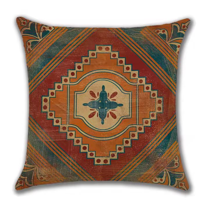 Fundas de cojín de Arte de 45x45 cm, Modertas, bohemias, Geométricas, Decorativas, para Sofá, Coche, cuadradas, Juego de 4 - 1