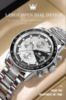 Reloj De Cuarzo Para Hombre OLEVS Marca Top Calibre Original Pantalla Luminosa Resistente Al Agua Acero Inoxidable Cronógrafo Calendario Estilo Casual - details 2