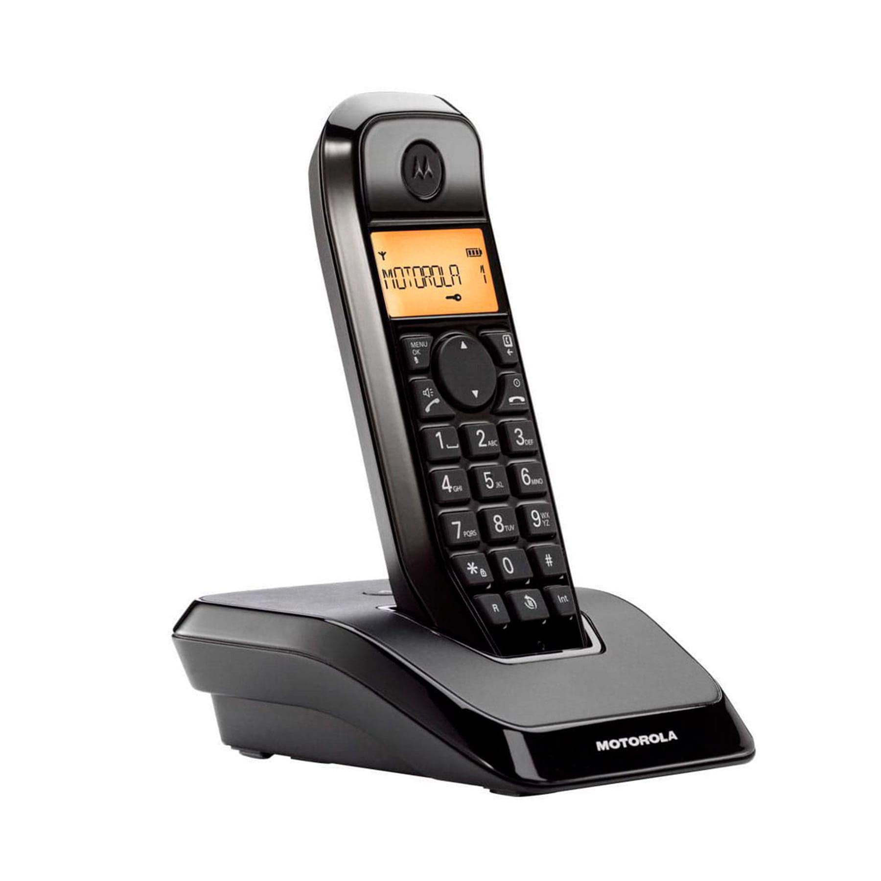 MOTOROLA S1201 NEGRO TELÉFONO INALÁMBRICO CON GRAN PANTALLA RETROILUMINADA Y MANOS LIBRES