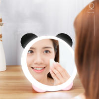 Espejo De Vestíbulo Con Luces LED Panda Lindo Luz De Maquillaje USB Para Mesa De Vestir Lámpara Cosmética Flexible Portátil - details 1