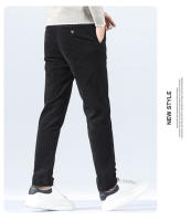 Pantalones Casuales Para Hombre De Cordón Otoño E Invierno Versátiles Y Moda Pantalones Largos Tejidos De Poliéster Y Algodón Estilo Recto Cierre De Cremallera - details 6