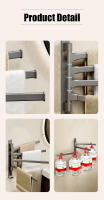 Soporte De Toalla Giratorio De 180° Aluminio Espacioso Organizador Multifuncional Para Baño Accesorios De Ducha Montaje Por Armar - details 4