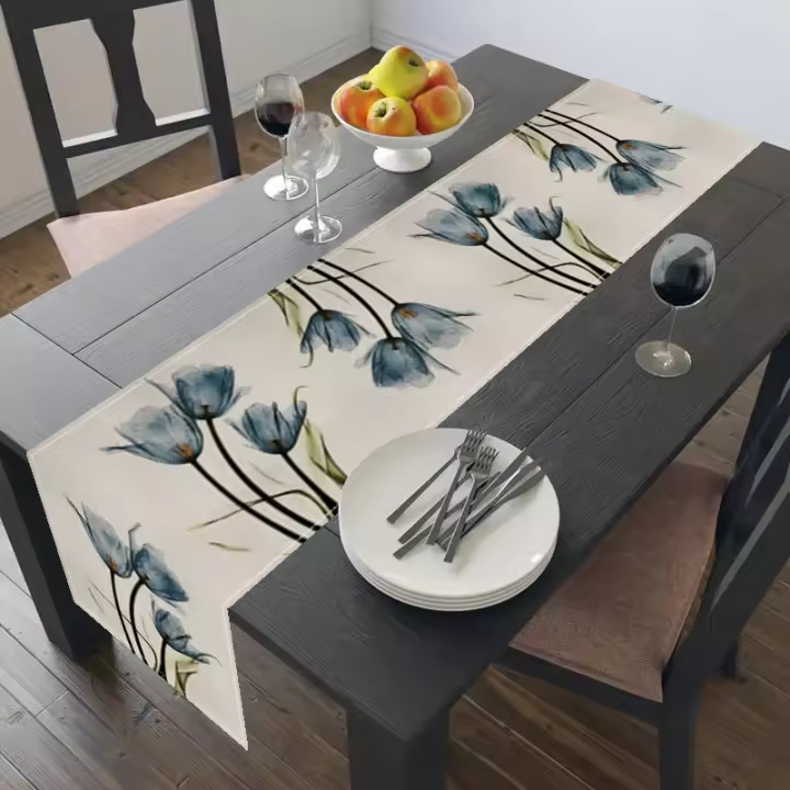 Corredor De Mesa De Lino Tulipán Estilo Rustico Farmhouse 13x70 Pulgadas Decoración Para El Interior Y Exterior En Casa - 1