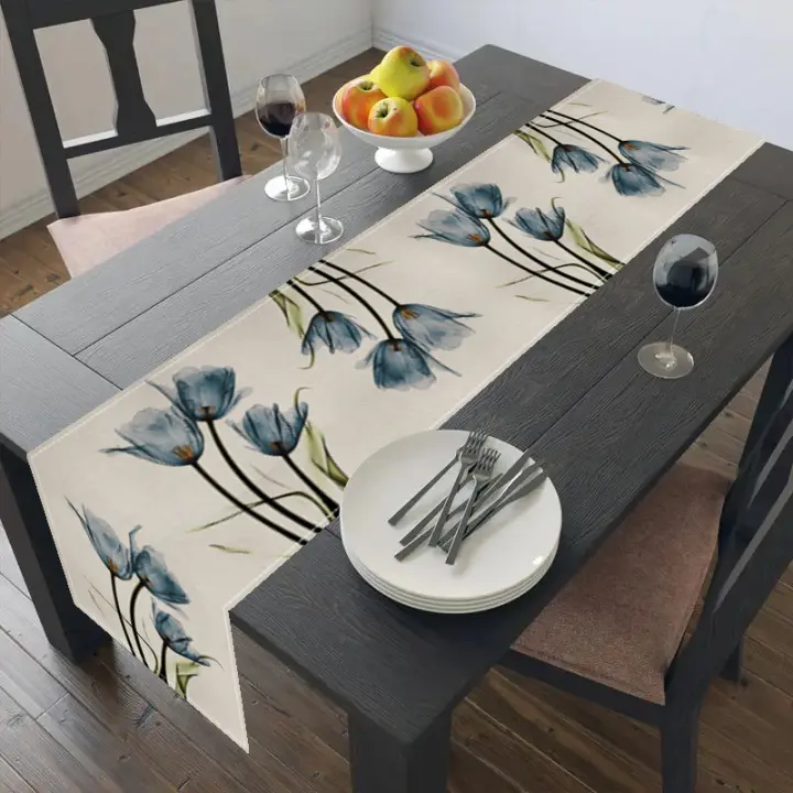 Corredor De Mesa De Lino Tulipán Estilo Rustico Farmhouse 13x70 Pulgadas Decoración Para El Interior Y Exterior En Casa - 1
