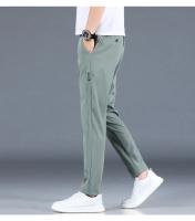 Pantalones Casuales Para Hombre Verano 2024 Estilo Coreano Elásticos Rectos Ajustados Cómodos Trajes Negocios Verde Militar - details 24