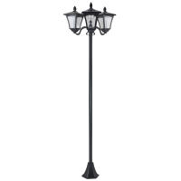 Outsunny Farol Solar de Jardín con 3 Luces LED Impermeable IP44 para Camino Patio Acero Inoxidable 51,5x47x182,5 cm Negro - details 0