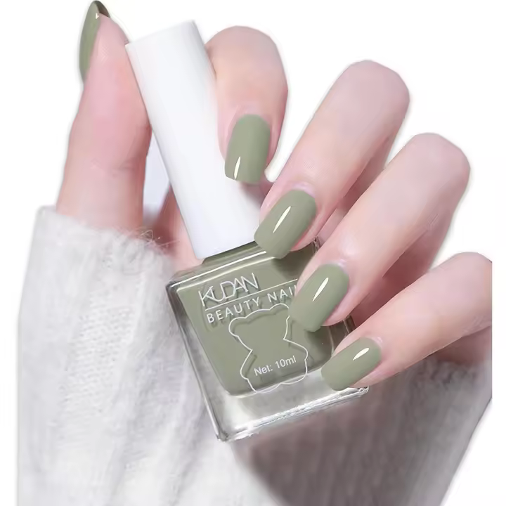 Esmalta de uñas Verde nude, de seco rapido y Largo duración, no tóxico, transpirado y sin necesidad de seco. - 1