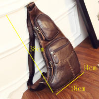 Bandolera de piel de vaca auténtica para hombre, bolso de hombro cruzado informal de un solo pecho y espalda, para viaje, nuevo - details 0