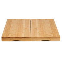 STARLEY-Juego De 2 Tablas De Cortar Con Función Cubre Vitrocerámica, 56x54x4cm,Material Bambú - details 3
