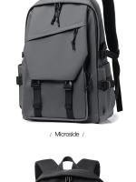 Mochila impermeable de poliéster para hombre, morral sencillo de 15 pulgadas, de Color sólido, a la moda, para ordenador de estudiante y pareja - details 24