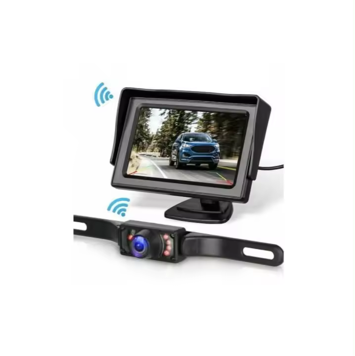 SSITO Kit de Sistema de Cámara de Respaldo Inalámbrico para Coche, Camión, Furgoneta, Truconeta y RV - Monitor de 5 Pulgadas - 1