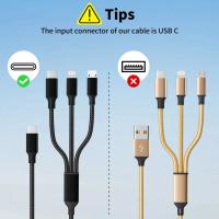 Cable USB Tipo C 3 En 1 Carga Rápida Para iPhone Samsung Huawei Xiaomi Cable Multifuncional Con Micro USB Y Tipo C Corriente Máxima 2.4A Material De Nylon Empaquetado Retail - details 2