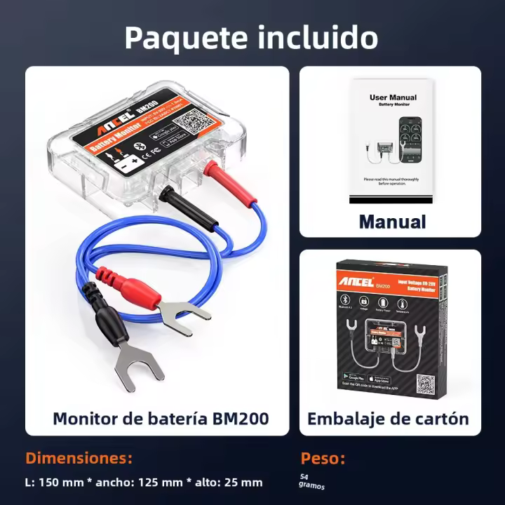 ANCEL BM200 Monitor De Batería De Coche 12V Bluetooth Sin Fuerza APP De Salud De La Batería Herramienta De Prueba Para Android IOS - 1