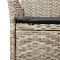 vidaXL Set comedor jardín 3 pzas y cojines ratán PE vidrio gris claro - details 3