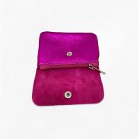 Cartera Elegante, brillante de Cuero Granulado，monedero,tarjetera  Para Mujer,piel auténtico,hecho en italia - Ultra Ligera, Suave y Práctica | BlingBling para fiesta ,super chic ,2 Compartimentos + Bolsillo con Cremallera | ,Varios Colo - details 4