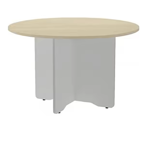 Rocada Mesa Redonda Ø 120 Pies Melamina Aluminio Tablero Haya para Oficinas en Casa - 1