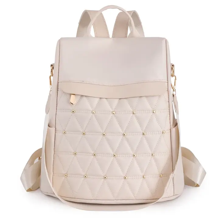 PORCHEDDU Mochila de Nailon with Remaches para Mujer, mochila de gran capacidad para Niña, mochila de ocional - 1