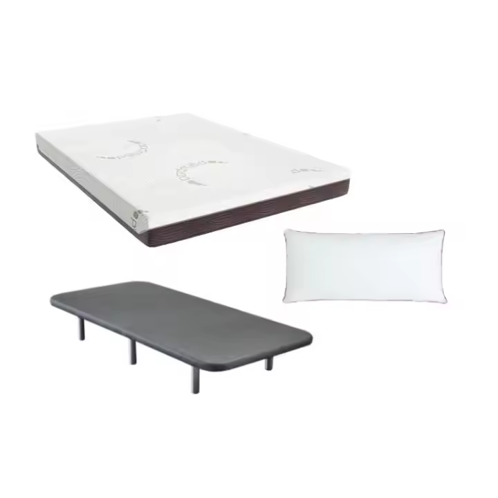 FACTORY COLCHÓN - Pack Colchón Viscoelástico Bamboo + Base Rejilla + Almohada De Fibre - 1