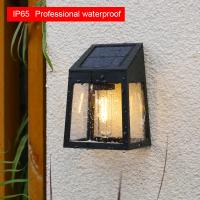 Lámpara De Pared Solar Exterior Impermeable Para Jardín Decoración Luz De Camino Fosa Lumínica Control Solar ABS Batería De Litio - details 4