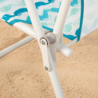 Aktive - Silla de playa plegable con respaldo bajo, bolsillo trasero y asa de transporte, estructura de acero, asiento de poliéster, ligera y compacta, 45x40x70 cm, estampado azul Maldivas - details 5