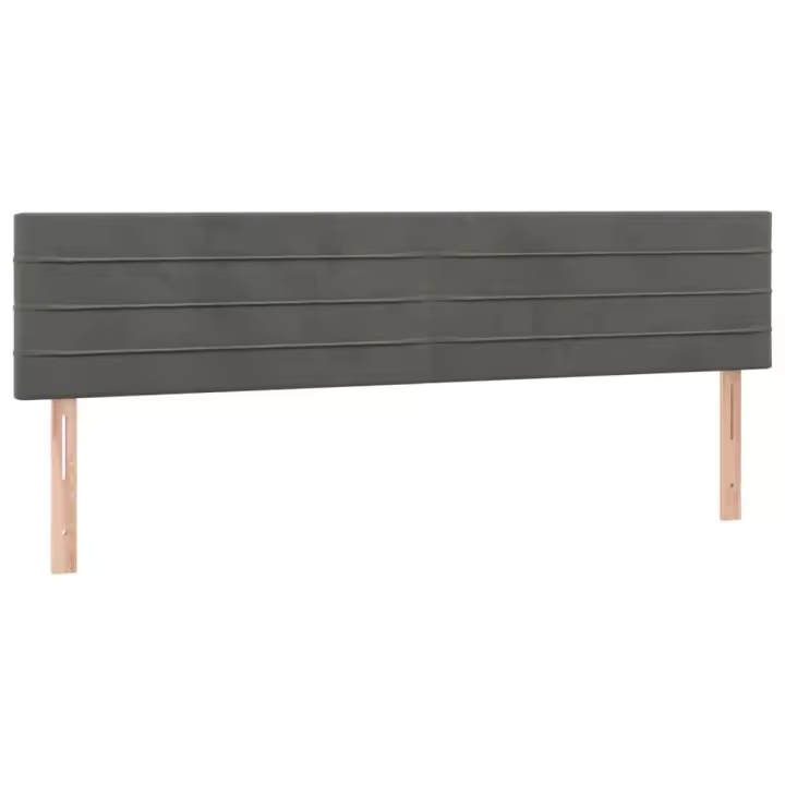 vidaXL Cabecero con LED de terciopelo gris oscuro 200x5x78/88 cm - 1