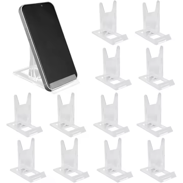 12 piezas de soporte de exhibición de plástico transparente, Placas multifuncional para soporte de pantalla, teléfonos, Libros, fotos - 1