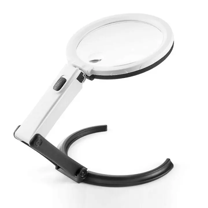 Lupa de Mesa 2X 5X con Luz LED, lámpara de aumento, lente grande, Lupa de escritorio - 1