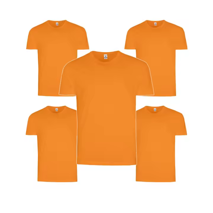Camisetas Sintra de TEXKING de manga corta color NARANJA de algodón 100% calidad diario uso - 1