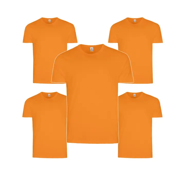 Camisetas Sintra de TEXKING de manga corta color NARANJA de algodón 100% calidad diario uso - 1