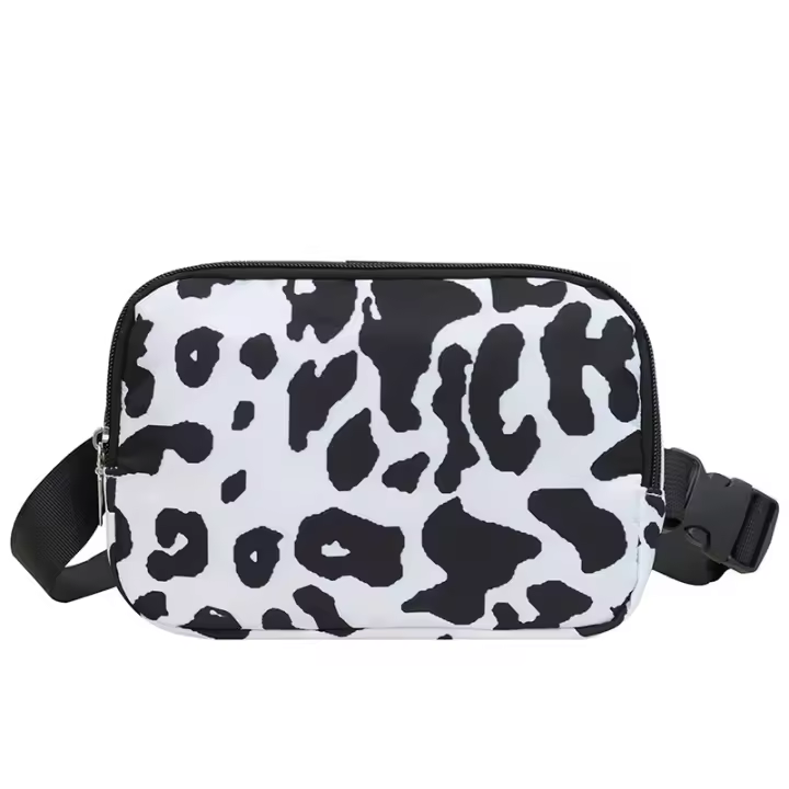 Bolsa De Pecho Para Mujer Con Estampado De Leopardo Bolso Transversal De Nylon Moda Bolsa De Hombro Y Cinturón Para Damas - 1
