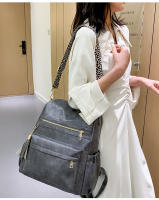 Mochila retro de gran capacidad y moda, bolso de hombro de cuero suave de doble propósito, mochila para mujer - details 13