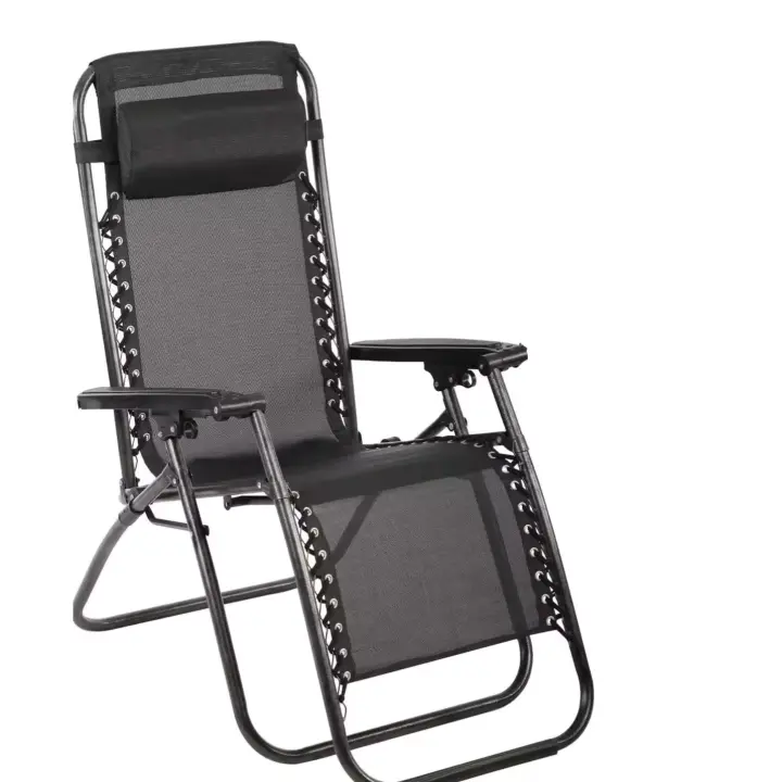 Silla plegable gravedad cero tumbona ajustable sillón reclinable con reposacabeza gravedad, medida 165x65x110 peso 6kilos cero para playa, jardín, terraza, patio - 1