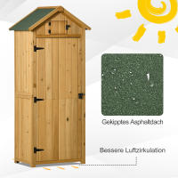 Armaria de Jardín Cobertizo de Jardín with estantería Techo de madera Ventana Madera Amarillo + Verde 77x54,2x179 cm - details 4