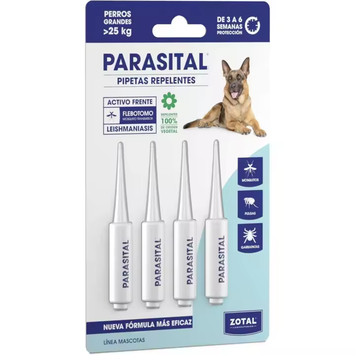 PARASITAL PERROS GRANDES + 25 KG (4 PIPETAS X 5 ML) ZOTAL - 1