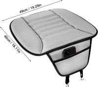 Cojín de asiento de coche con bolsillo, cojín ergonómico de espuma de memoria, cojín de asiento de coche con bolsa de almacenamiento para coche/oficina/hogar/sofá/silla de ruedas, negro (gris) - details 1