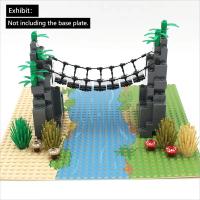 Bloques De Construcción Pequeños MOC Pista De Escena Montaña Colgante Puente De Cadena Tablero De Madera Escalera Suave Modelo Para Adultos - details 0