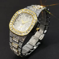 Reloj De Pulsera De Cuarzo Para Hombre MISSFOX Clásico Lujo Con Diamantes Full En Plata Acero Inoxidable Resistente Al Agua Y Shock - details 11