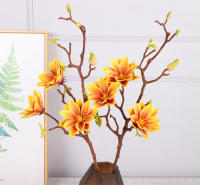 1PCS Decoración De Flores Artificiales Simples Chinas Perfume De Gradiente Alta Simulación Loto Magnolia Adorno Para El Hogar Y Fiestas - details 7
