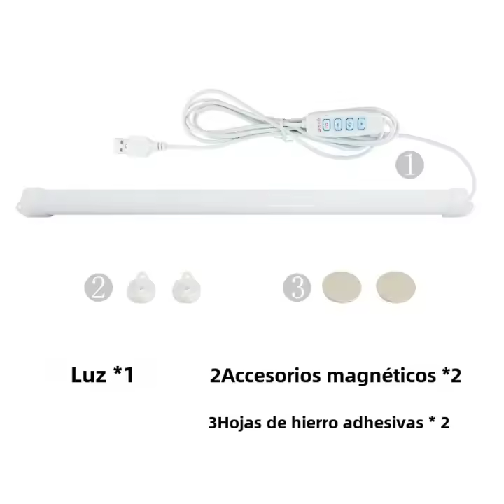 Luz Nocturna Magnética Para Gabinete Lámpara De Lectura Para Estudio Luz De Escritorio USB 5V Para Dormitorio Y Estudio - 1