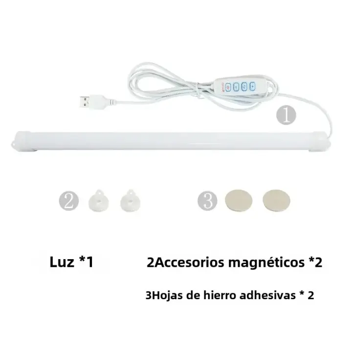 Luz Nocturna Magnética Para Gabinete Lámpara De Lectura Para Estudio Luz De Escritorio USB 5V Para Dormitorio Y Estudio - 1