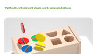Caja De Monedas De Madera Montessori Para Niños Juguete Sensorial De Doble Cajón De Formas Y Colores Regalo Para Bebés Educativo Y Divertido - details 4