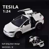 Nueva Modelo De Coche De Aleación Tesla X a Escala 1:24 Con Sonido Y Luz Juguete Eléctrico De Metal Para Niños Colección Decoración Regalo - details 5