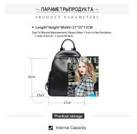 Mochila De Cuero Genuino Zency Para Mujer Anti-Robo Estilo Clásico Casual Para Viajes Y Escuela Bolsa Diaria Para Niñas - details 6