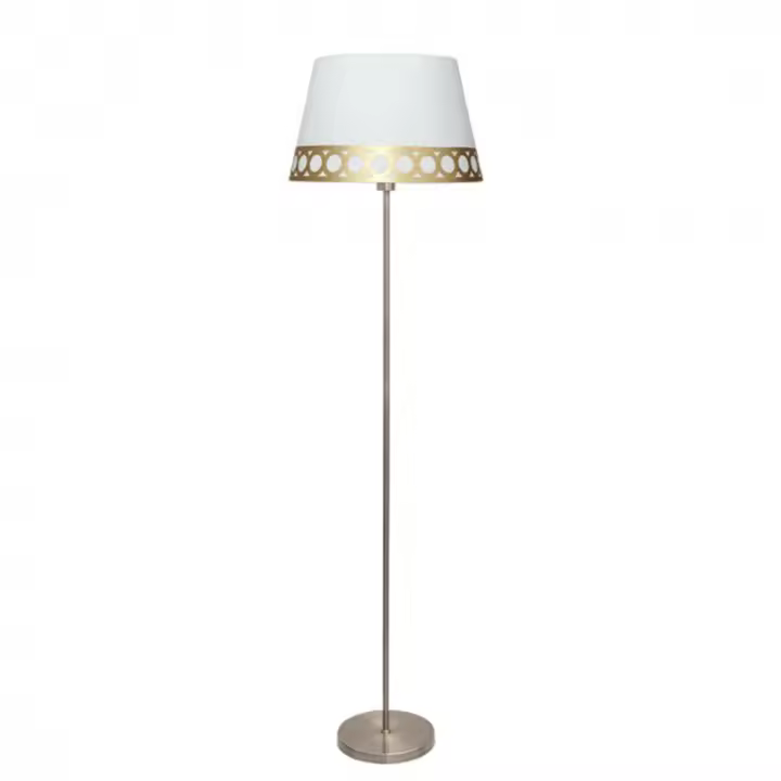 Lámpara de Pie FABRILAMP Dalia 1xe27 Blanco/Oro - Elegante Diseño - 1