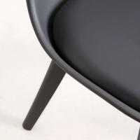 Silla BOREAL Asiento Acolchado Piel Sintética y Patas Color Gris Oscuro 48x43x82cm Comedor Oficina Salón Teletrabajo Cocina – SpazioLuzio - details 2