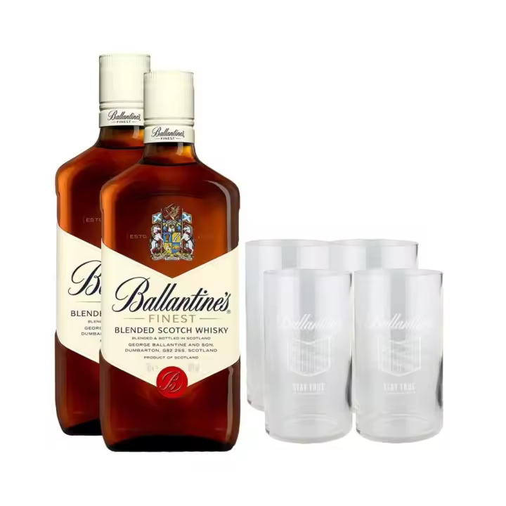 Estuche 2 Ballantine's + 4 Vasos - 1