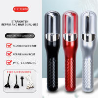 Recortadora Eléctrica de Puntas Abiertas con Batería Recargable Tipo C, Diseño Portátil y Cuidado Blue Ray del Cabello - Interruptor Automático para un Corte Seguro y Preciso, Peine de Doble Cara para un Cabello Perfecto (Color Unico Negro) - details 1