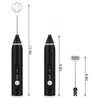 BIT Espumador de leche eléctrico de mano, batidor de acero inoxidable, minilicuadora, recargable de 3 velocidades - details 3